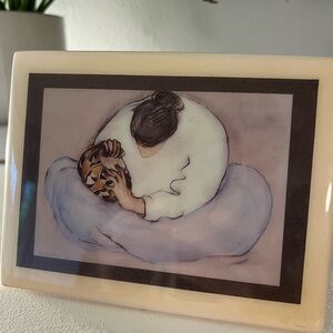 Vintage R.C. Gorman Crystal Tile/Native American, Navajo Art Tile